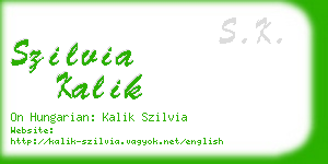 szilvia kalik business card